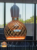 Floating Globe Twisted Smokey Grey Ø150 E27 LED designpære