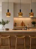 Floating Oval Smokey Grey Ø200 E27 LED designpære