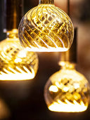 Floating Globe Twisted Smokey Grey 200 E27 LED designpære