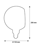 Floating Globe Smokey Grey 150 90° E27 LED designpære 6W 260lm
